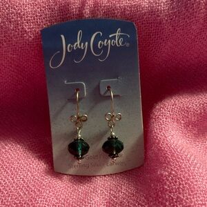 Gold and Green Earrings